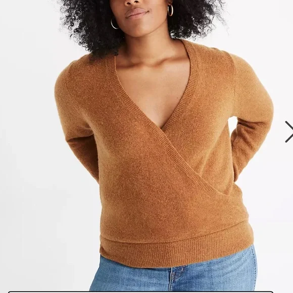 MADEWELL Wrap-Front Pullover Sweater in Coziest Yarn - Picture 2 of 8